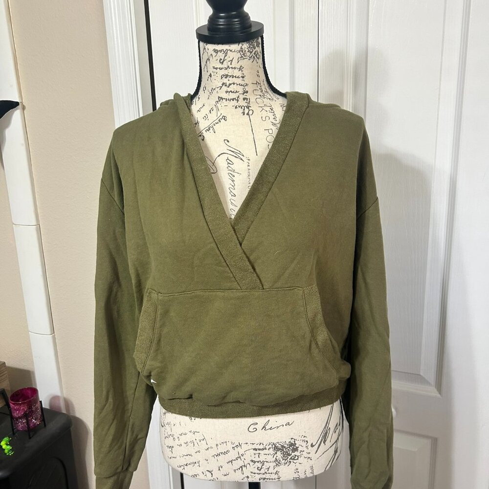 ZYIA Active Calmness Hoodie Womens Large Olive Green Oversized